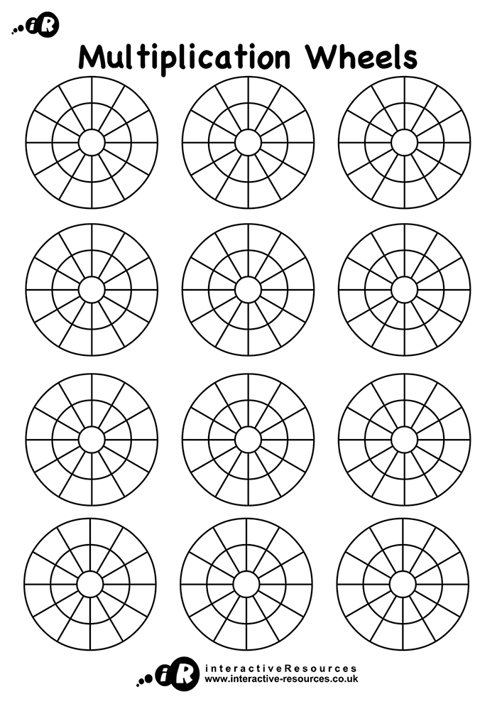 Twelve Blank Multiplication Wheels